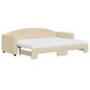 vidaXL Lit de jour avec gigogne et matelas cr&egrave;me 80x200 cm tissu