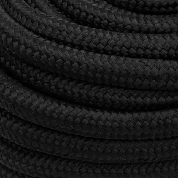vidaXL Corde de bateau Noir complet 20 mm 50 m Polypropyl&egrave;ne