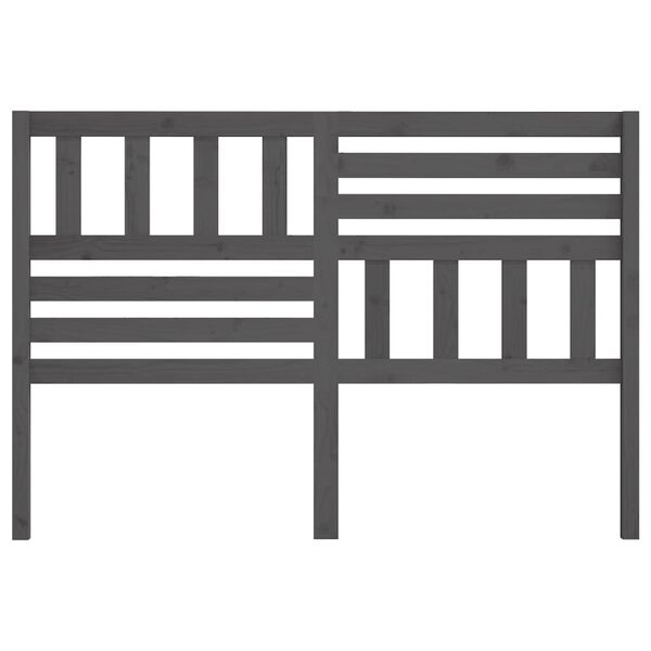 vidaXL T&ecirc;te de lit Gris 146x4x100 cm Bois massif de pin