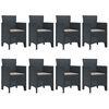 vidaXL Ensemble de salle &agrave; manger pour jardin 9 pcs Anthracite
