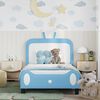 vidaXL Cadre de lit pour enfants avec t&ecirc;te de lit Bleu 90 x 190 cm PU