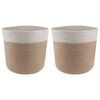 vidaXL Ensemble de Pots &agrave; Plantes 2 pc Naturel et Blanc &Oslash; 21 x 21 cm