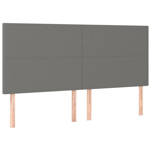 vidaXL T&ecirc;te de lit Gris fonc&eacute; 200x5x118/128 cm Tissu
