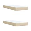 vidaXL Sommier &agrave; lattes de lit avec matelas Cr&egrave;me 200x200 cm Tissu