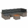 vidaXL Ensemble de canap&eacute; de jardin avec coussin 8 pcs Gris polyrotin