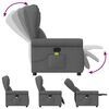 vidaXL Fauteuil inclinable de massage en tissu gris fonc&eacute;