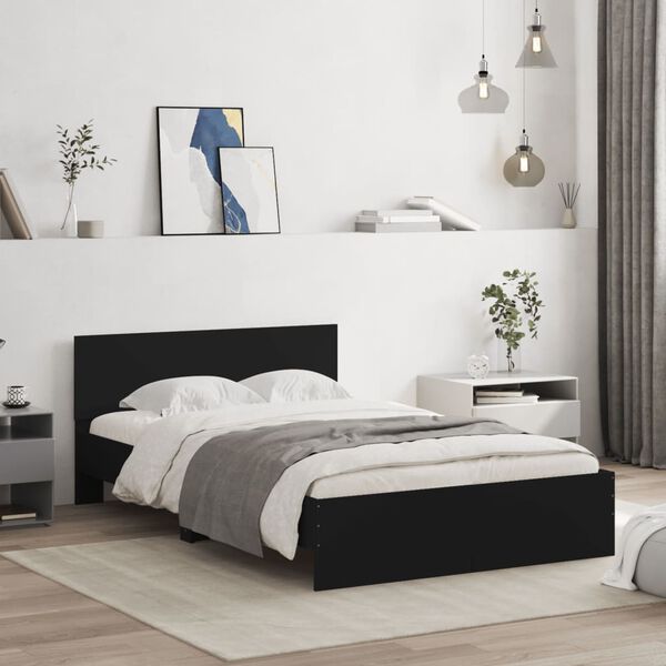 vidaXL Cadre de lit sans matelas noir 120x190 cm