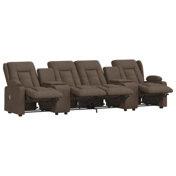 vidaXL Fauteuil de massage inclinable porte-gobelets 4 places taupe
