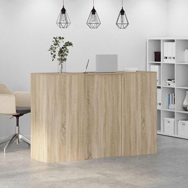 vidaXL Bureau r&eacute;ception ch&ecirc;ne sonoma 155x50x103,5 cm bois d'ing&eacute;nierie