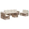 vidaXL Ensemble de canap&eacute; de jardin 9 pc Beige et blanc cr&egrave;me