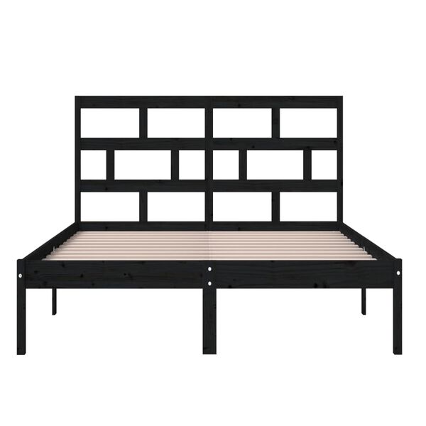 vidaXL Cadre de lit sans matelas noir bois massif