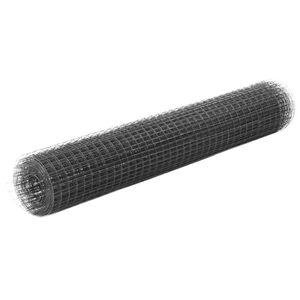 vidaXL Grillage acier avec rev&ecirc;tement en PVC 10x1 m gris