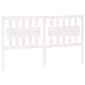 vidaXL T&ecirc;te de lit Blanc 155,5x4x100 cm Bois massif de pin