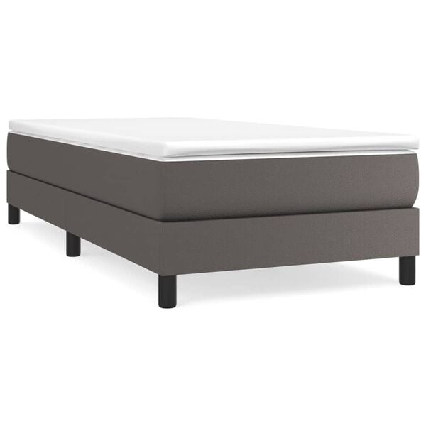 vidaXL Cadre de lit gris 100x200 cm similicuir