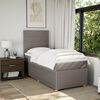 vidaXL Sommier &agrave; lattes de lit avec matelas Taupe 90x200 cm Tissu
