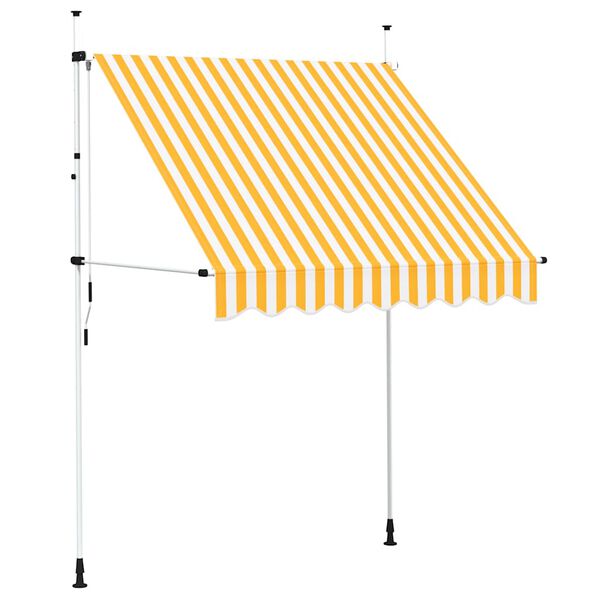 vidaXL Auvent r&eacute;tractable manuel 200 cm Rayures oranges et blanches