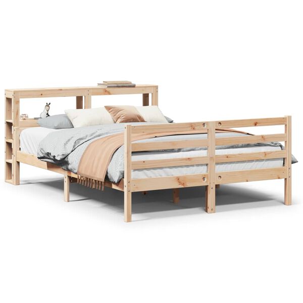 vidaXL Cadre de lit avec t&ecirc;te de lit sans matelas 140x190 cm