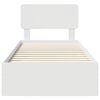 vidaXL Cadre de lit avec tiroir Blanc 75 x 190 cm Bois d'ing&eacute;nierie