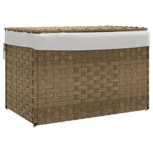 vidaXL Panier &agrave; linge avec couvercle 55,5x35x34 cm r&eacute;sine tress&eacute;e