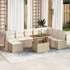 vidaXL Ensemble de canap&eacute; de jardin avec coussin 9 pcs Beige et cr&egrave;me