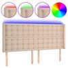 vidaXL T&ecirc;te de lit &agrave; LED Cappuccino 183x16x118/128 cm Similicuir