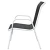 vidaXL Chaises empilables de jardin lot de 4 Acier et textilène Noir