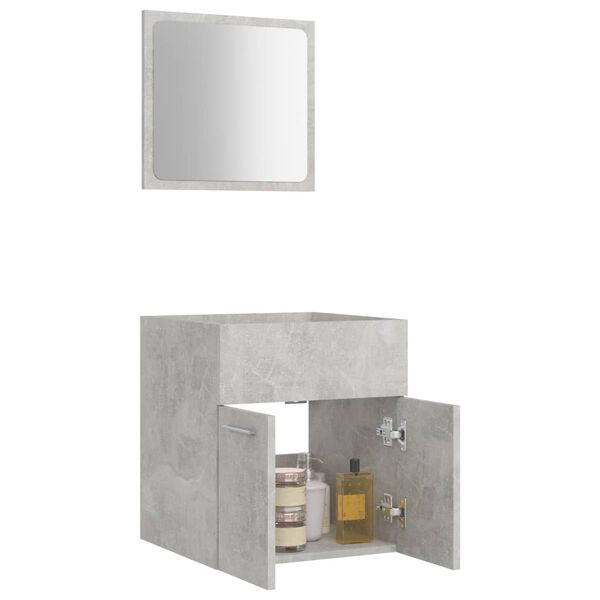 vidaXL Ensemble de meubles de salle de bain 2 pcs Gris b&eacute;ton Agglom&eacute;r&eacute;