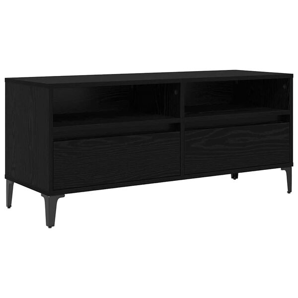 vidaXL Meuble TV avec tiroir Ch&ecirc;ne noir 100 x 34,5 x 44,5 cm