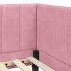 vidaXL Cadre de lit d'angle Rose 80 cm x 200 cm Velours