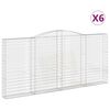 vidaXL Paniers &agrave; gabions arqu&eacute;s 6 pcs 400x30x180/200 cm Fer galvanis&eacute;