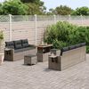 vidaXL Ensemble de canap&eacute; de jardin 10 pcs Gris polyrotin