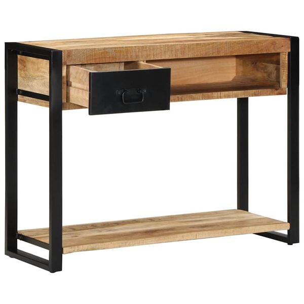 vidaXL Table console 100x35x75 cm bois de manguier massif brut