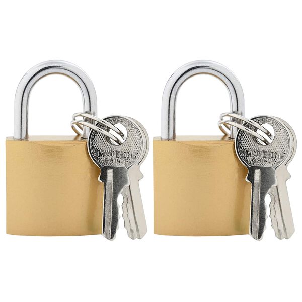 vidaXL U Lock avec Cl&eacute;s 2 pcs Laiton Fer