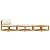 vidaXL Salon de jardin 3 pcs avec coussins cr&egrave;me Bois d'acacia solide