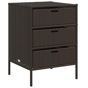 vidaXL Armoire de rangement de jardin marron 55x59x80cm r&eacute;sine tress&eacute;e