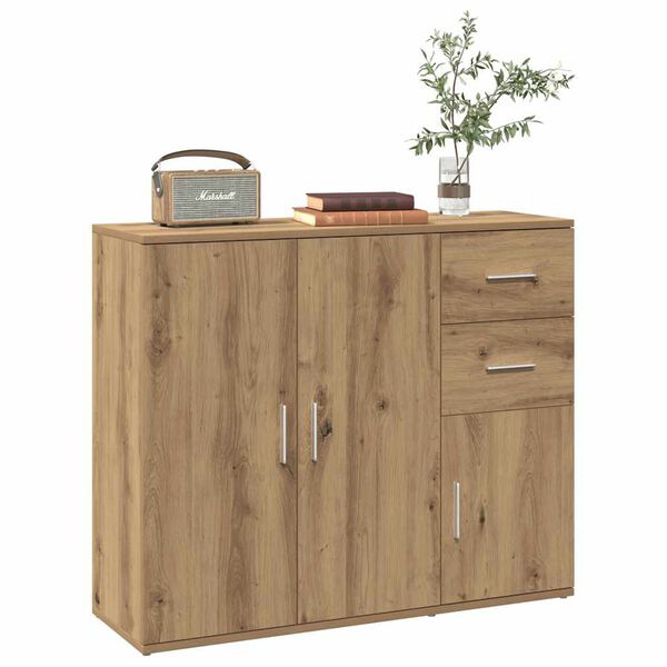 vidaXL Buffet Ch&ecirc;ne artisanal 91 x 29,5 x 75 cm Bois d'ing&eacute;nierie
