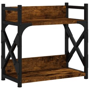 vidaXL Support d'imprimante &agrave; 2 niveaux ch&ecirc;ne fum&eacute; 40x20x40 cm