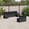 vidaXL Salon de jardin 9 pcs avec coussins noir r&eacute;sine tress&eacute;e