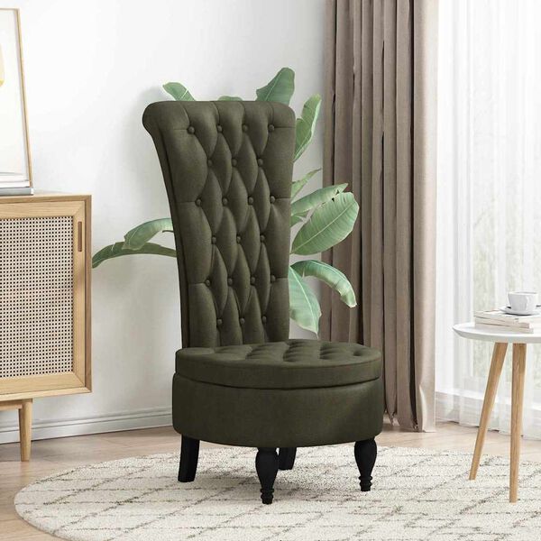 vidaXL Fauteuil &agrave; pantoufle Vert arm&eacute;e 56,5 x 70 x 110 cm Simili daim