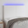 vidaXL T&ecirc;te de lit &agrave; LED Blanc 144x5x118/128 cm Similicuir