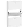 vidaXL Armoire &agrave; chaussure Blanc brillant 59x17x108 cm Bois ing&eacute;nierie