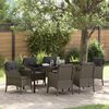 vidaXL Ensemble de salle &agrave; manger pour jardin 7 pcs Gris polyrotin