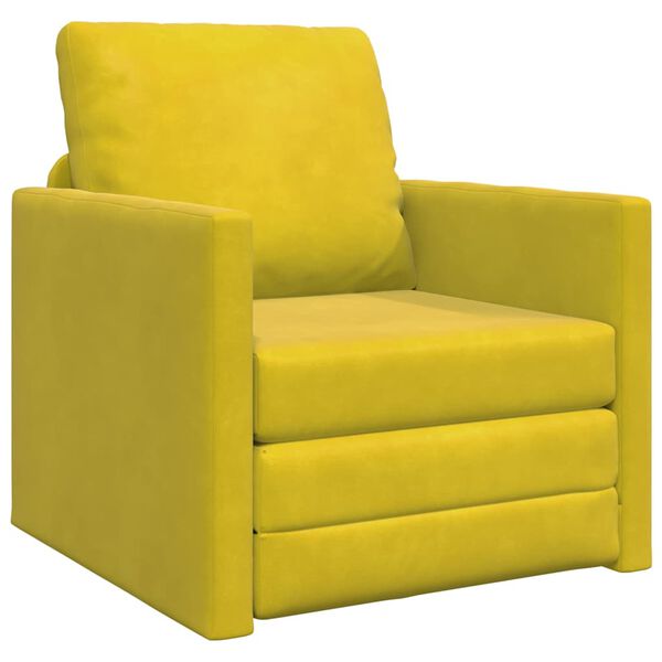 vidaXL Canapé-Lit Jaune foncé 74 x 77 x 81 cm Velours