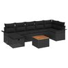 vidaXL Ensemble de canap&eacute; de jardin avec coussin 8 pcs Noir Poly rotin