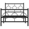 vidaXL Cadre de lit m&eacute;tal sans matelas avec pied de lit noir 90x190 cm