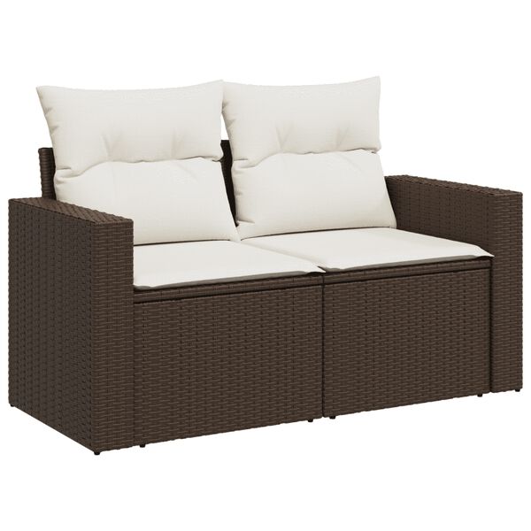 vidaXL Salon de jardin avec coussins 6 pcs marron r&eacute;sine tress&eacute;e