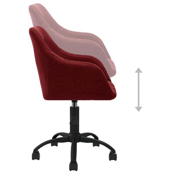 vidaXL Chaise pivotante de salle &agrave; manger Rouge bordeaux Tissu