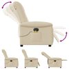 vidaXL Fauteuil inclinable de massage &eacute;lectrique cr&egrave;me tissu
