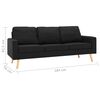 vidaXL Ensemble de canap&eacute;s 3 pcs Tissu Noir