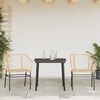 vidaXL Ensemble &agrave; manger de jardin 3pcs marron r&eacute;sine tress&eacute;e verre